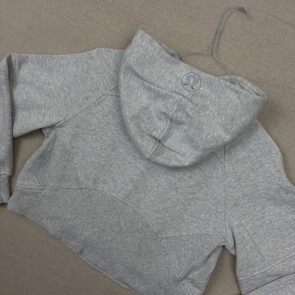 Lululemon Athletica Scuba Womens Grey Cropped Half Zip Hoodie Sweatshirt XS S - Picture 3 of 6